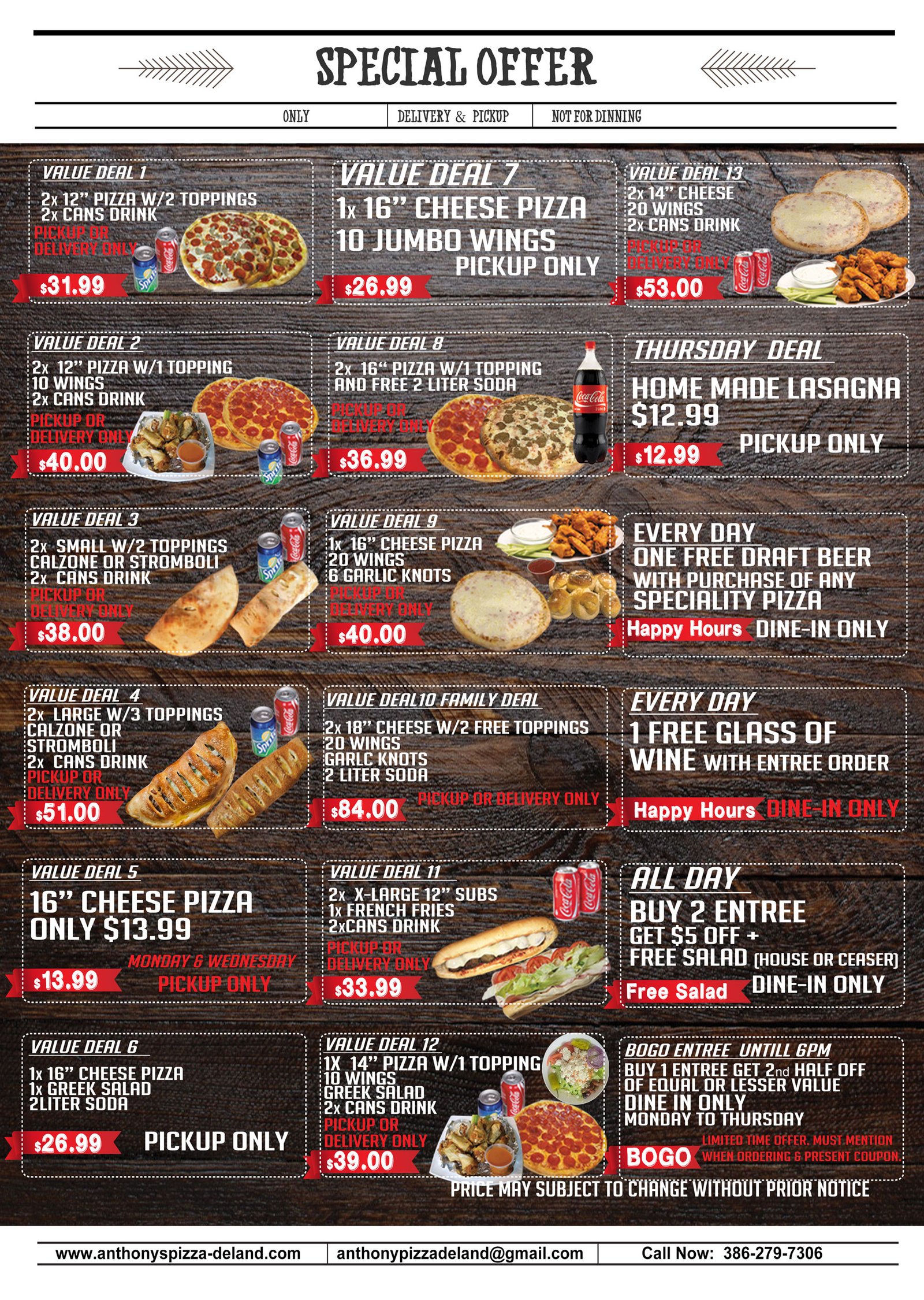 pizza specials deals